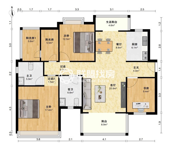 彰泰红 送500平大露台 房源图片